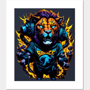 Roaring Beats - Urban Lion with Headphones and Streetwear Posters and Art